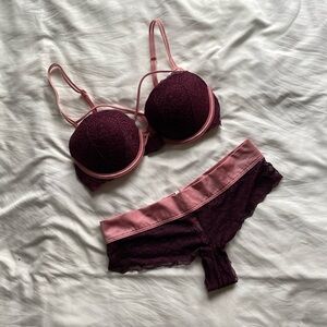 Victoria’s Secret Lace Push Up Lingerie Set
